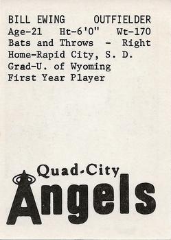 1976 TCMA Quad City Angels #NNO Bill Ewing Back