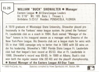 1989 ProCards Eastern League All-Stars #26 Buck Showalter Back