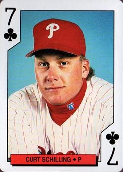 1994 Bicycle Philadelphia Phillies Playing Cards #7♣ Curt Schilling Front