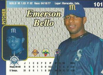 1999-00 Line Up Venezuelan Winter League #101 Emerson Bello Back