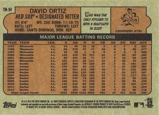 2013 Topps - 1972 Topps Minis #TM-94 David Ortiz Back