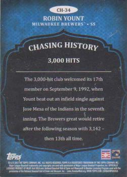 2013 Topps - Chasing History #CH-34 Robin Yount Back