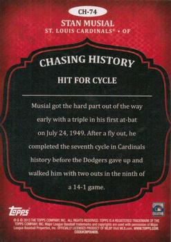 2013 Topps - Chasing History #CH-74 Stan Musial Back