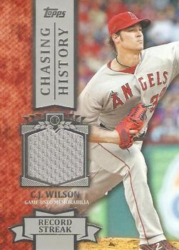 2013 Topps - Chasing History Relics #CHR-CJW C.J. Wilson Front