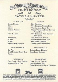 2013 Topps Allen & Ginter #252 Catfish Hunter Back