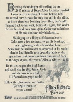 2013 Topps Allen & Ginter #NNO 2013 Ginter Code Card Back