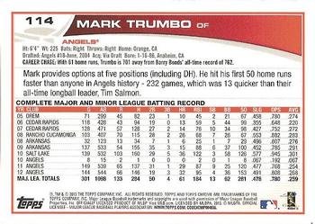 2013 Topps Chrome #114 Mark Trumbo Back