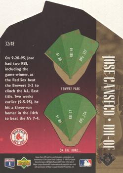 1996 SP - Special FX Red Die Cut #32 Jose Canseco Back