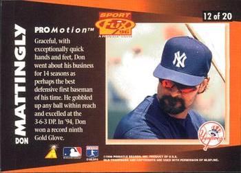 1996 Sportflix - ProMotion #12 Don Mattingly Back