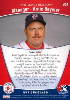 2012 Choice Pawtucket Red Sox #28 Arnie Beyeler Back