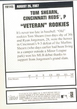 2008 Topps Updates & Highlights - Year in Review #YR145 Tom Shearn Back