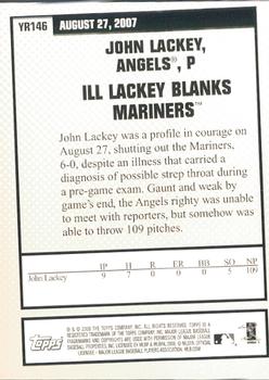 2008 Topps Updates & Highlights - Year in Review #YR146 John Lackey Back