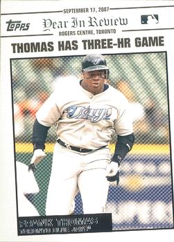 2008 Topps Updates & Highlights - Year in Review #YR167 Frank Thomas Front
