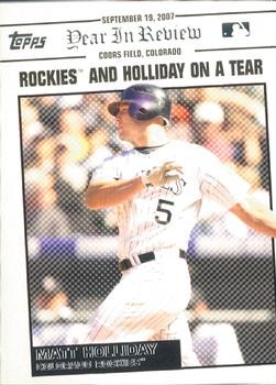 2008 Topps Updates & Highlights - Year in Review #YR169 Matt Holliday Front