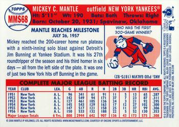 2008 Topps Updates & Highlights - Mickey Mantle Story #MMS68 Mickey Mantle Back