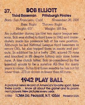 1983 TCMA 1942 Play Ball #37 Bob Elliott Back