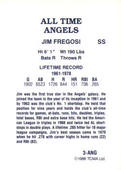 1986 TCMA All-Time California Angels - Color #3-ANG Jim Fregosi Back