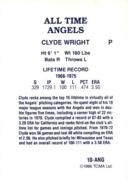 1986 TCMA All-Time California Angels - Color #10-ANG Clyde Wright Back