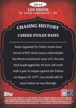 2013 Topps - Chasing History Silver Foil #CH-14 Lou Brock Back