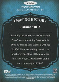 2013 Topps - Chasing History Silver Foil #CH-76 Tony Gwynn Back