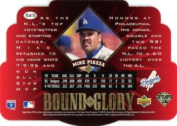 1996 SPx - Bound for Glory #10 Mike Piazza Back