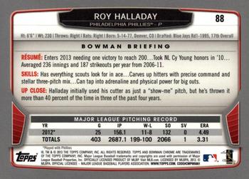 2013 Bowman Chrome #88 Roy Halladay Back