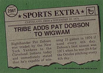 1976 Topps - Traded #296T Pat Dobson Back