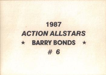 1987 Action All-Stars (unlicensed) #6 Barry Bonds Back
