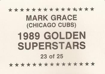 1989 Golden Superstars (unlicensed) #23 Mark Grace Back