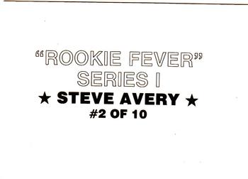 1989 Rookie Fever Series I (unlicensed) #2 Steve Avery Back