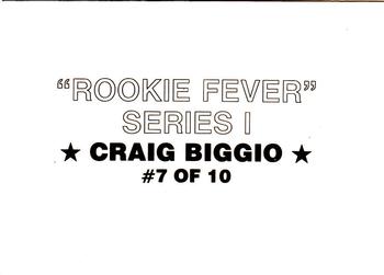 1989 Rookie Fever Series I (unlicensed) #7 Craig Biggio Back