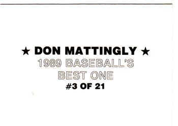 1989 Baseball's Best One (unlicensed) #3 Don Mattingly Back