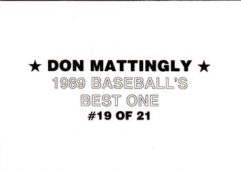 1989 Baseball's Best One (unlicensed) #19 Don Mattingly Back
