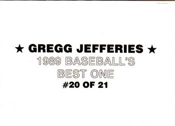 1989 Baseball's Best One (unlicensed) #20 Gregg Jefferies Back