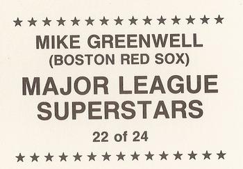 1989 Major League Superstars (unlicensed) #22 Mike Greenwell Back