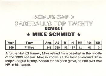 1989 Baseball's Top Twenty (unlicensed) #NNO Mike Schmidt Back