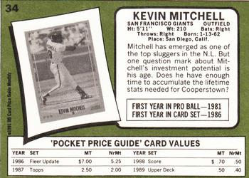 1991 SCD Baseball Card Price Guide Monthly #34 Kevin Mitchell Back