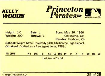 1989 Star Princeton Pirates #25 Kelly Woods Back