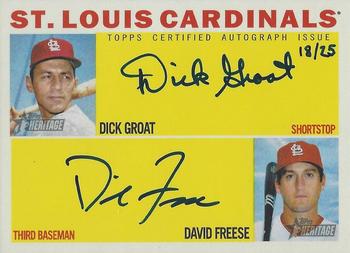 2013 Topps Heritage - Real One Autographs Dual #RODA-GF Dick Groat / David Freese Front