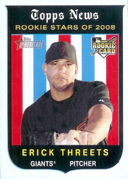 2008 Topps Heritage #143 Erick Threets Front