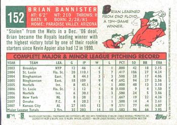 2008 Topps Heritage #152 Brian Bannister Back