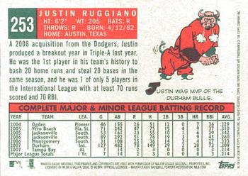 2008 Topps Heritage #253 Justin Ruggiano Back