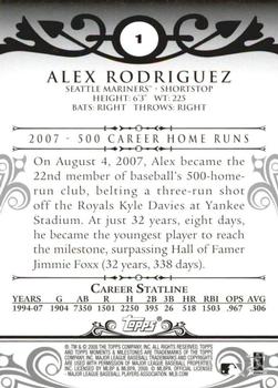2008 Topps Moments & Milestones #1-12 Alex Rodriguez Back