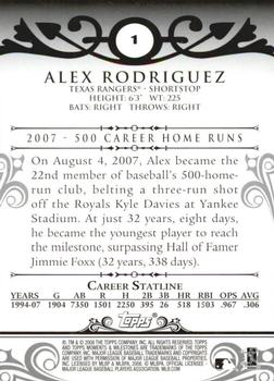 2008 Topps Moments & Milestones #1-34 Alex Rodriguez Back