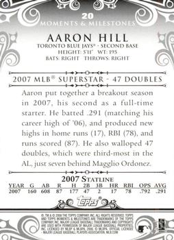 2008 Topps Moments & Milestones #20-30 Aaron Hill Back