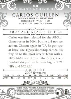 2008 Topps Moments & Milestones #50-8 Carlos Guillen Back