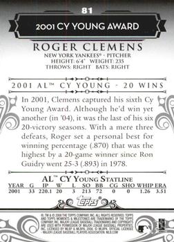 2008 Topps Moments & Milestones #81-6 Roger Clemens Back