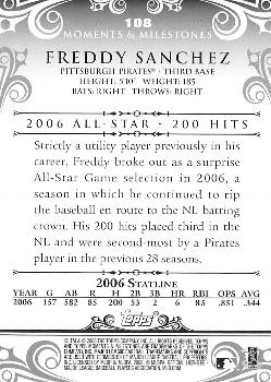 2008 Topps Moments & Milestones #108-58 Freddy Sanchez Back