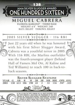 2008 Topps Moments & Milestones #138-59 Miguel Cabrera Back