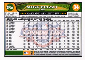 2008 Topps Opening Day #34 Mike Piazza Back